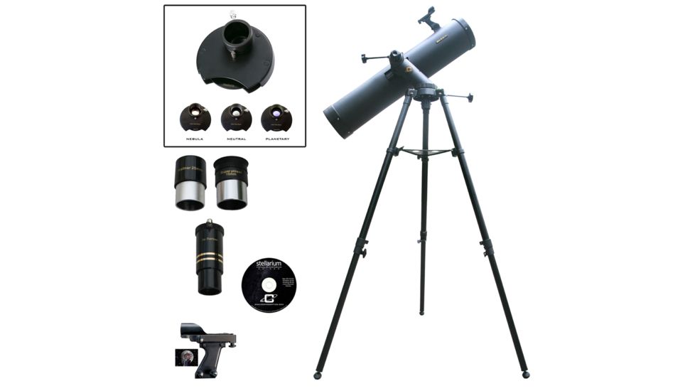 Cassini C-900135TR 900mm x 135mm Tracker Reflector Telescope w/Color Filter Wheel, Black, NSN N, C-900135TRCFW