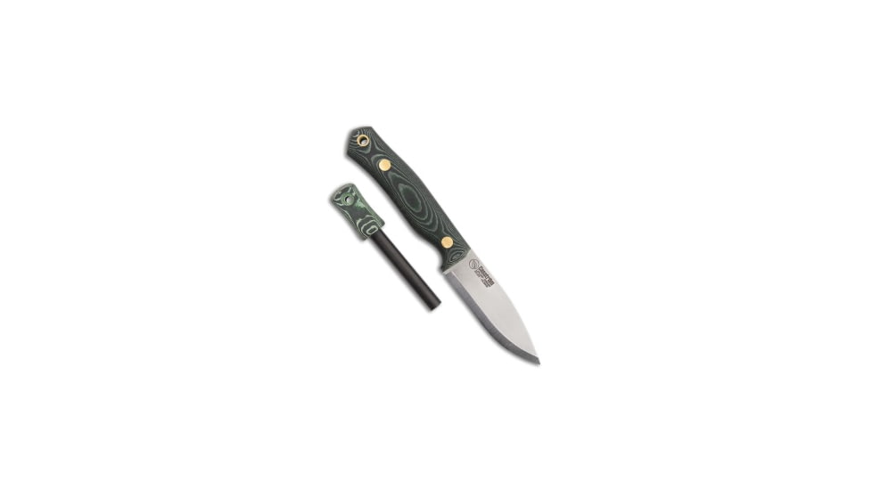 Casstrom Casstrom No.8 Swedish Forest Fixed Blade Knife Green Micarta 3.25" Satin, Green, Sandvik 14C28N, adult, BHQ-206425