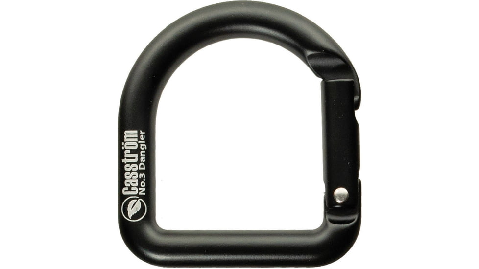 Casstrom D-shape Carabiner, Breaking Strength Of 400Kg, Can Take Knife Sheaths w/ A Belt Loop Up To 1.38in Wide, Not For Climbing, For Use w/ No, 3 Dangler Ci10109, Aluminum, Black, Black, OS10113
