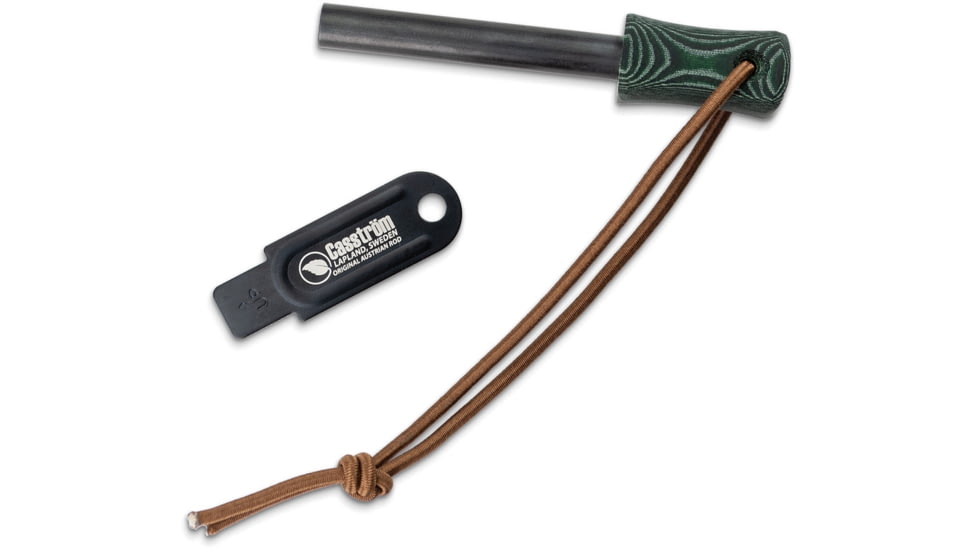 Casstrom Firesteel, 4in Overall, 2.25in Rod, Green Canvas Micarta Handle, Striker Included, OS12207