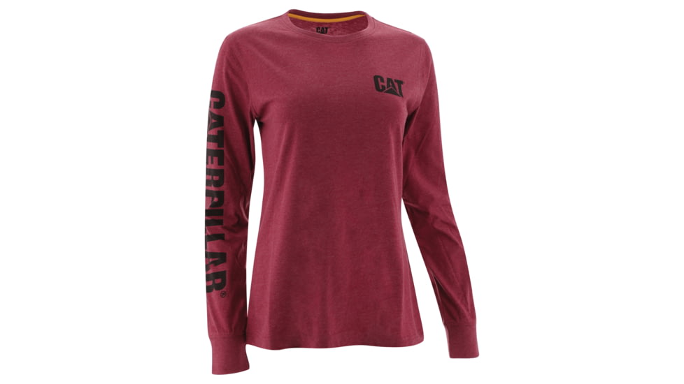 Caterpillar Banner L/S T-Shirt - Women's, Extra Large, Brick Heather, 1010016-12123-XL