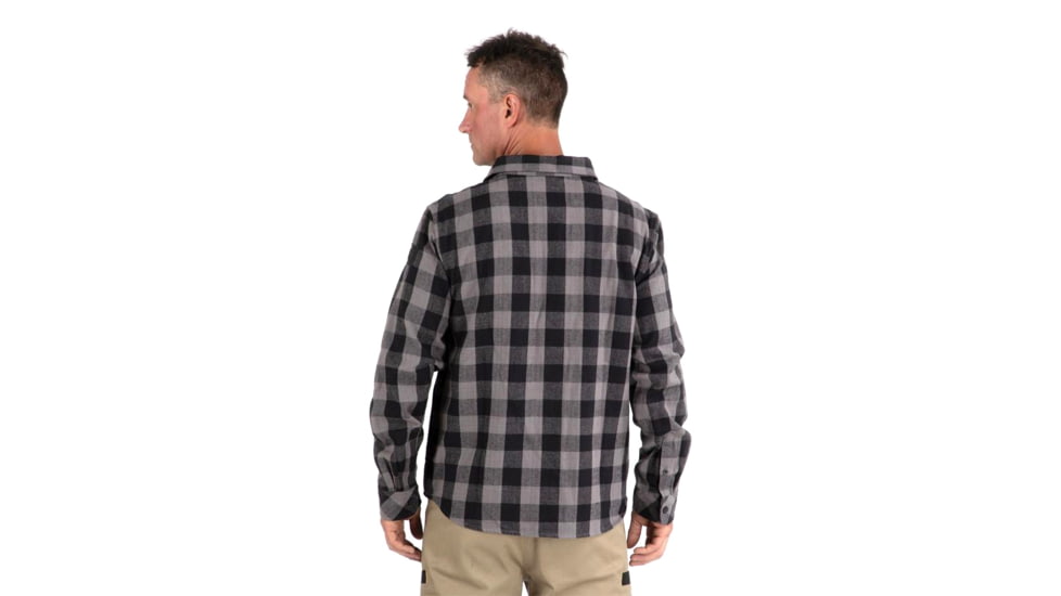 Caterpillar Buffalo Check Flannel Overshirt - Men's, Extra Large, Charcoal/Black, 1610031-12914-XL