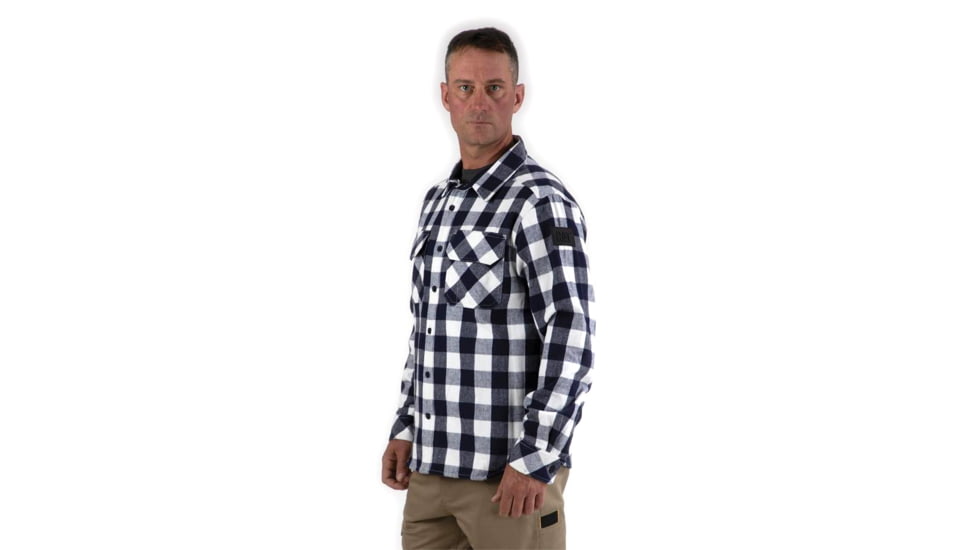 Caterpillar Buffalo Check Flannel Overshirt - Men's, Extra Large, Navy/White, 1610031-12915-XL