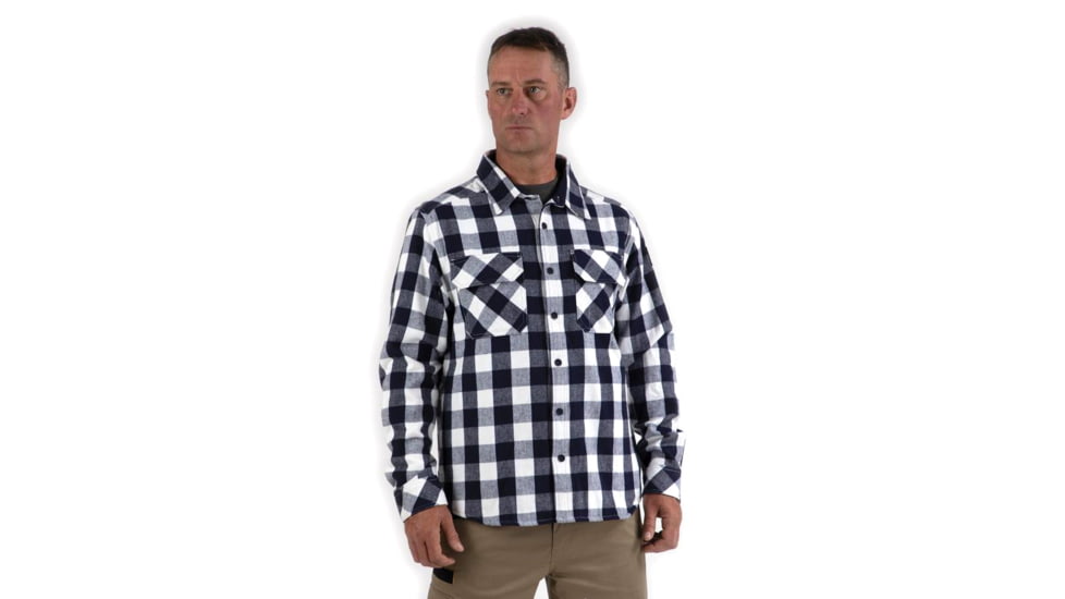 Caterpillar Buffalo Check Flannel Overshirt - Men's, Extra Large, Navy/White, 1610031-12915-XL