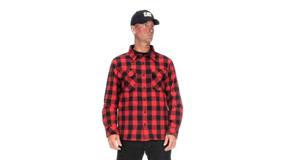 Caterpillar Buffalo Check Flannel Overshirt - Men's, Medium, Red/Black, 1610031-12912-M