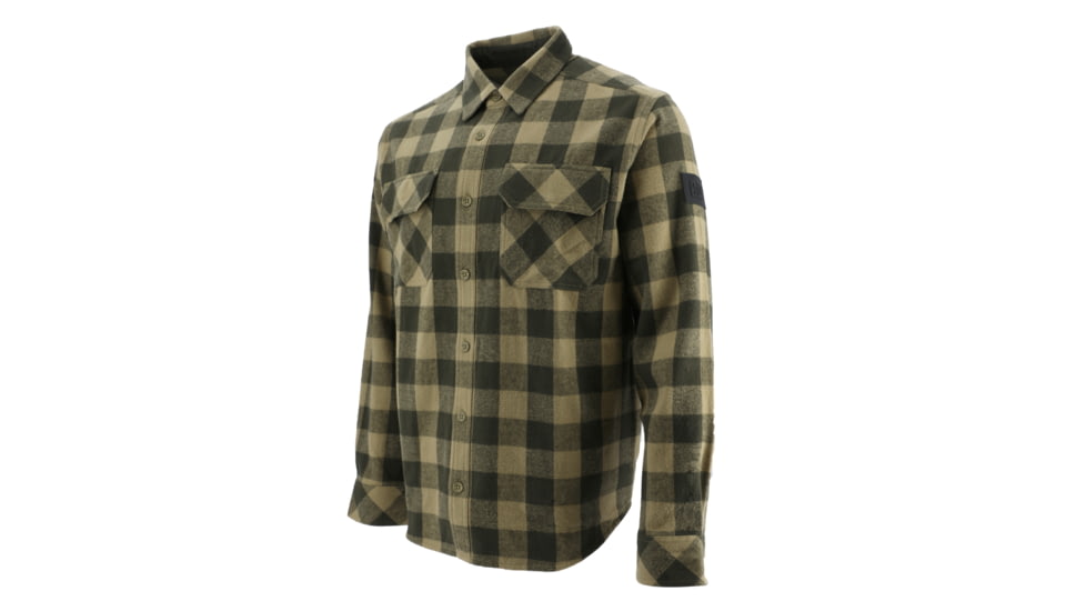Caterpillar Buffalo Check Flannel Overshirt - Men's, Khaki/Army Moss, 2XL, 1610031-13229-2XL