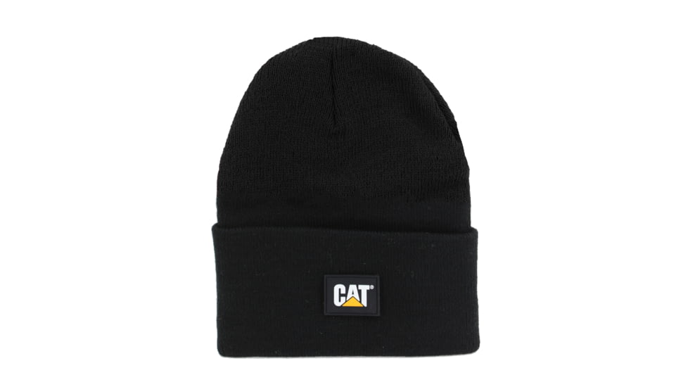 Caterpillar Label Cuff Beanie, One Size, Black, 1090026-10158-OS