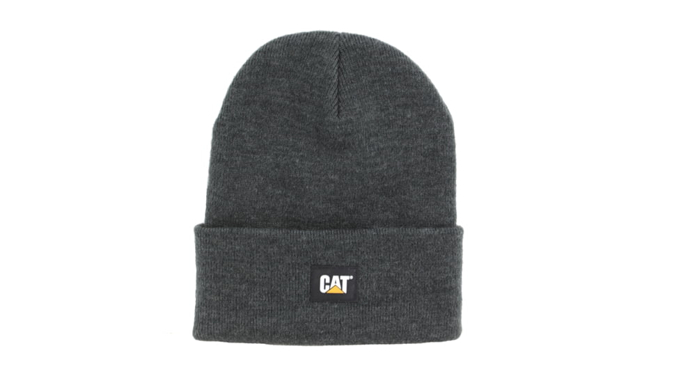 Caterpillar Label Cuff Beanie, One Size, Dark Heather Grey, 1090026-10123-OS