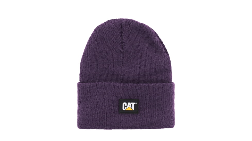 Caterpillar Label Cuff Beanie, One Size, Purple Velvet, 1090026-19-3725-OS
