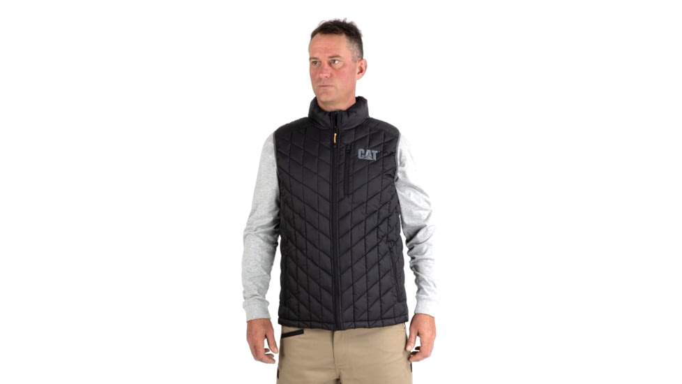 CAT Lightweight Insulated Vest - Mens, Black/Charcoal, L, 1320055-12896-L