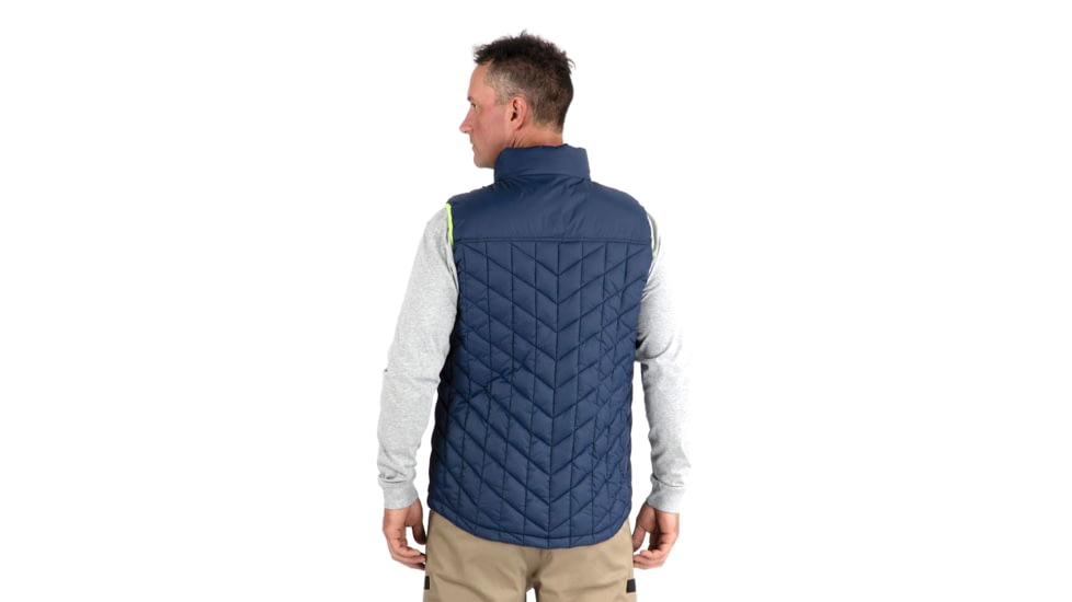 CAT Lightweight Insulated Vest - Mens, Detroit Blue-Hi Vis Yellow, XL, 1320055-12895-XL