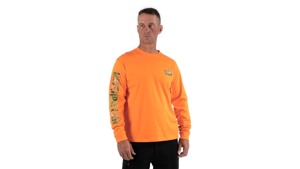 Caterpillar Trademark Banner L/S Tee - Men's, Small, Regular, Blaze-Digi Camo, 1510034-12964-S