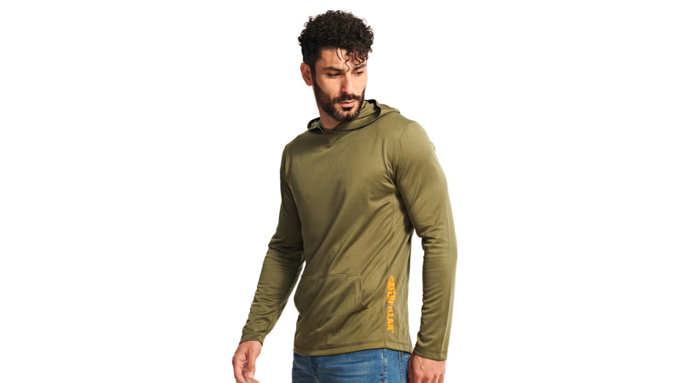 Caterpillar Coolmax Lightweight Pullover Hoodie - Men's, 2XL, Marshland, 1010020-10959-2XL