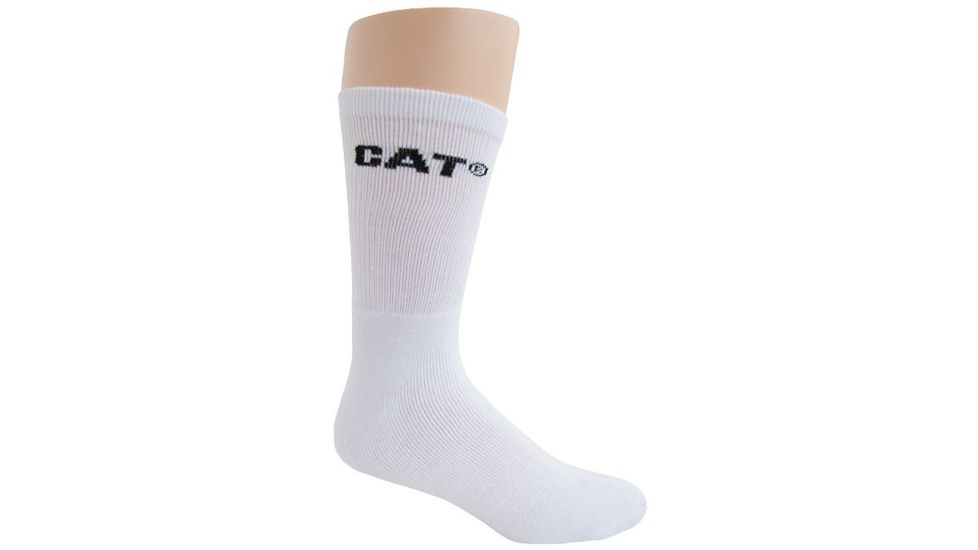 Caterpillar Everyday Crew Work Sock 6-pack, White, 9-13, 1119507-049