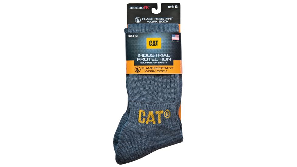 Caterpillar Flame Resistant Work Sock, Dark Heather Grey, Large 1110001-004-L