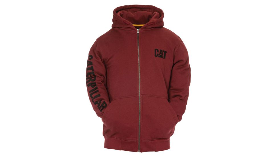 Caterpillar Full Zip Hooded Sweatshirt - Men's, Brick, 2XL, W10840-11600-2XL