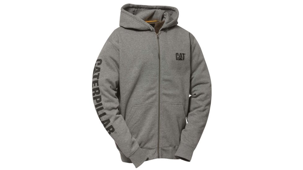 Caterpillar Full Zip Hooded Sweatshirt, Dark Heather Grey, Medium W10840-004-M