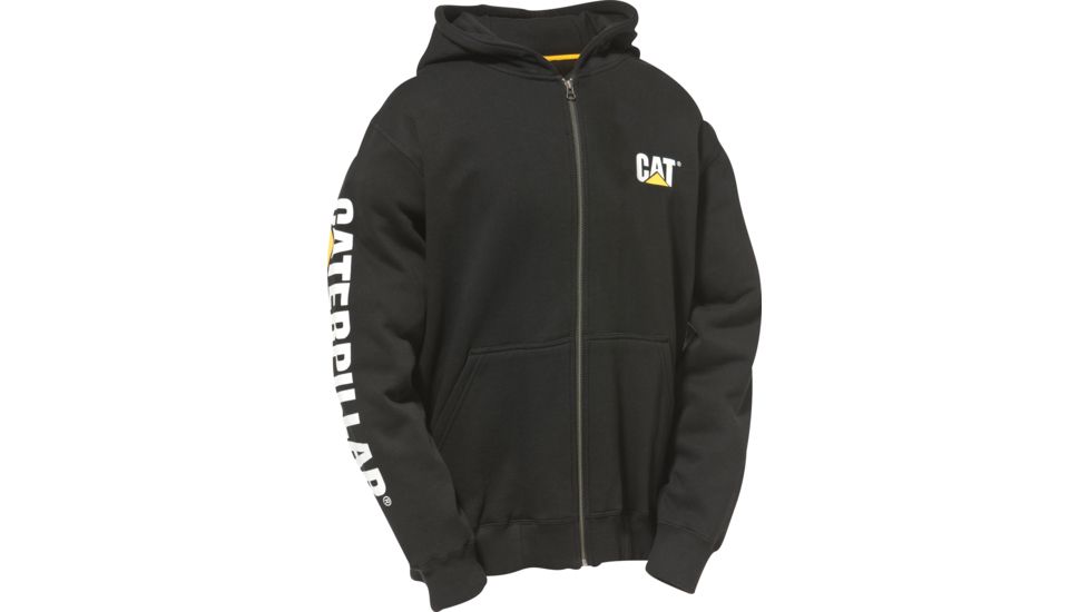 Caterpillar Full Zip Hooded Sweatshirt, Black, Small W10840-016-S