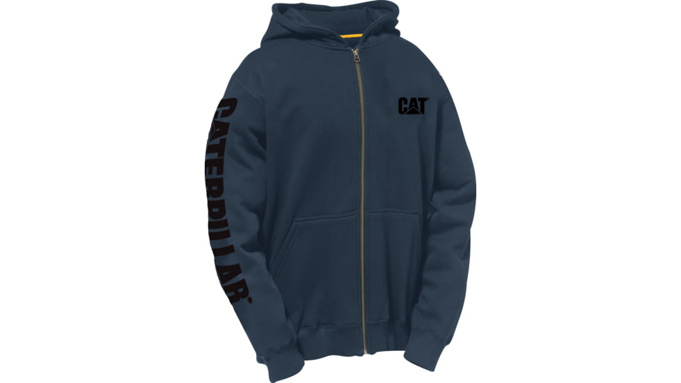 Caterpillar Full Zip Hooded Sweatshirt, Dark Marine, Small W10840-10378-S