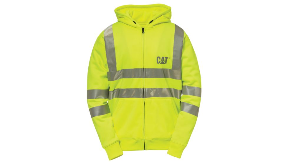 Caterpillar Hi Vis Full Zip Lined Sweatshirt, Hi-Vis Yellow, Medium 1910804-407-M