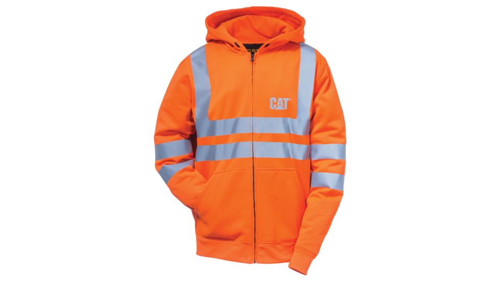 Caterpillar Hi Vis Full Zip Lined Sweatshirt, Hi-Vis Orange, Medium 1910804-607-M