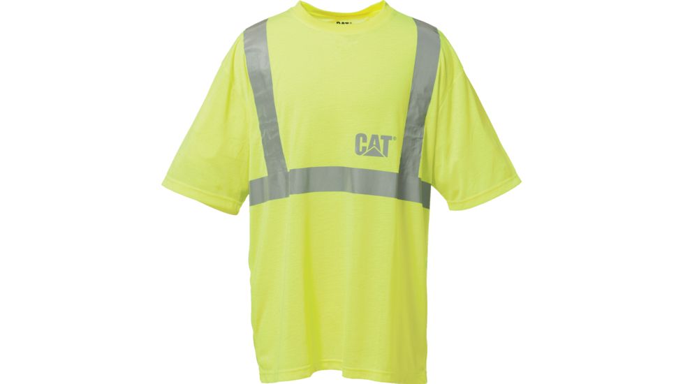 Caterpillar Hi-Vis T-Shirt, Hi-Vis Yellow, 2XL Tall 1510232-407-2XLT