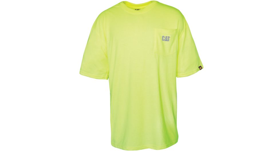 Caterpillar Hi-Vis Trademark Pocket T-Shirt, Hi-Vis Yellow, Small 1510499-407-S