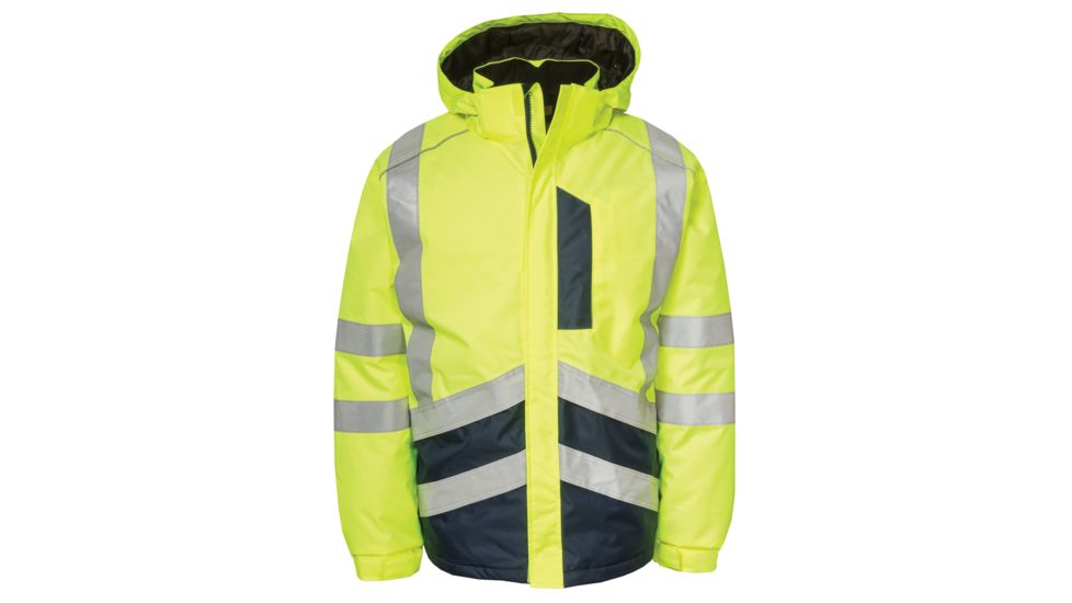 Caterpillar Hi-Vis Waterproof Jacket - Men's, HiVis Yellow/Navy, 2XL 1310051-65N-2XL