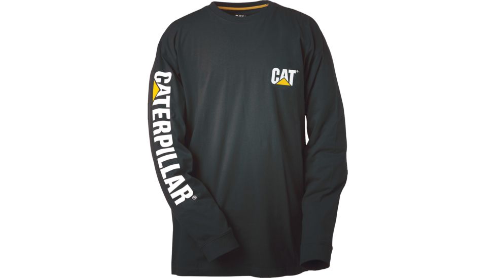 Caterpillar Trademark Banner Long Sleeve T-Shirt, Black, Small 1510034-016-S