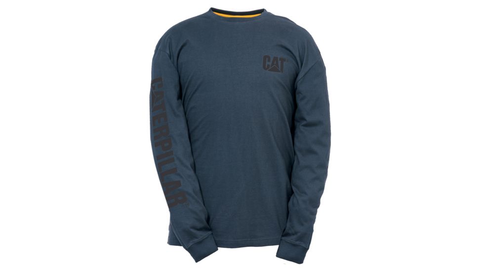 Caterpillar Trademark Banner Long Sleeve T-Shirt, Dark Marine, Small 1510034-10378-S