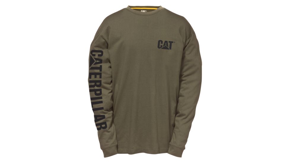 Caterpillar Trademark Banner Long Sleeve T-Shirt, Army Moss, Small 1510034-10639-S