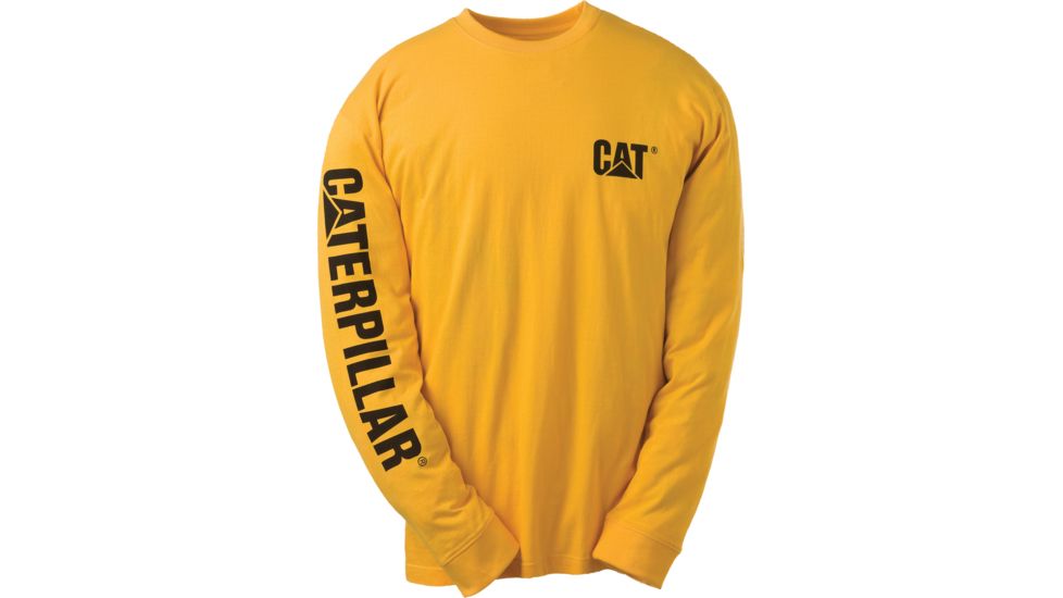 Caterpillar Trademark Banner Long Sleeve T-Shirt, Yellow, Small 1510034-555-S