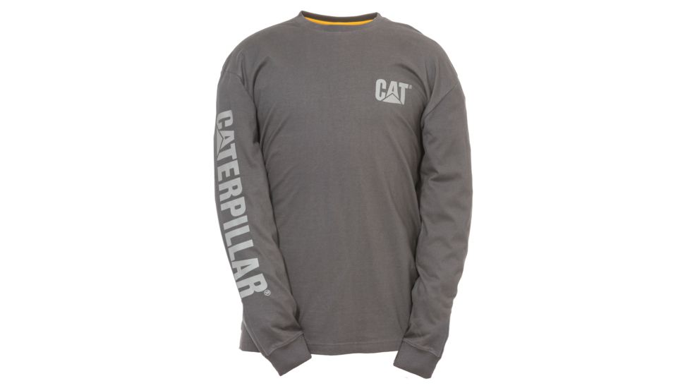 Caterpillar Trademark Banner Long Sleeve T-Shirt, Dark Shadow, Medium 1510034-88F-M