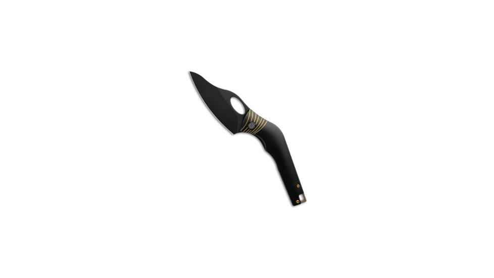 Cavol Cavol Amuse Frame Lock Knife Black Titanium 3.6" Black Stonewash, Black/Gold, Bohler M390, adult, BHQ-199050