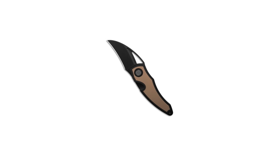 Cavol Knives Karasu Folding Knife, 2.50in, Bohler M390 Stainless Steel, Hawkbill Blade, Titanium, Black/Bronze Handle, Black/Bronze/Black Gray, 5.375 inch, BHQ-199055