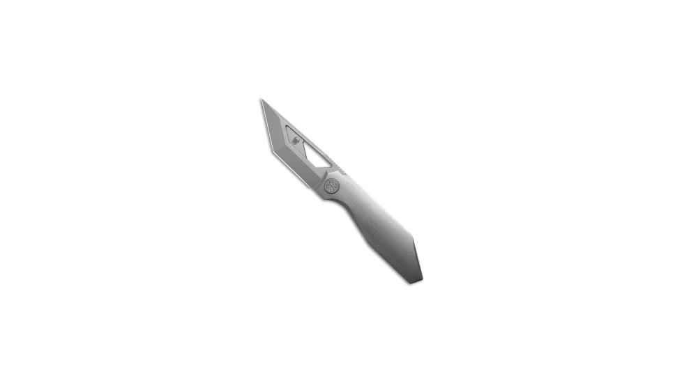 Cavol Knives Shimo Folding Knife, 2.65in, Bohler M390 Stainless Steel, Tanto Blade, Titanium, Gray Handle, Gray/Gray, 6.35 inch, BHQ-197907