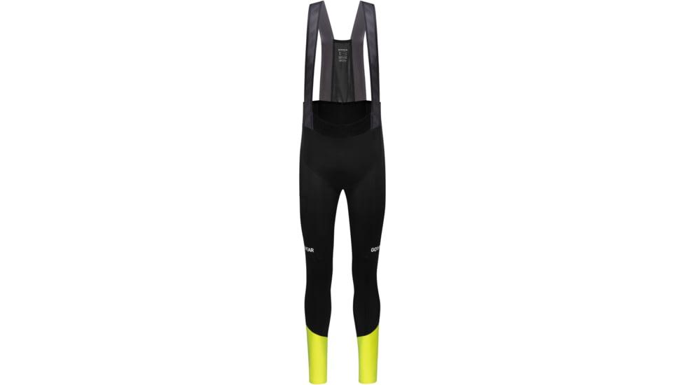 GOREWEAR SPINSHIFT Thermo Cycling Bib Tights+ Mens in Black/Neon Yellow Large Form fit 3238FE11, 101085-9908-L