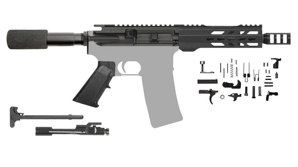 CBC Industries AR-15 Pistol Kit, 300AAC, 7.5in AR-15 Barrel, 1-8, 7in Gen 2 AR-15 Handguard/Rail, Black, 205-501