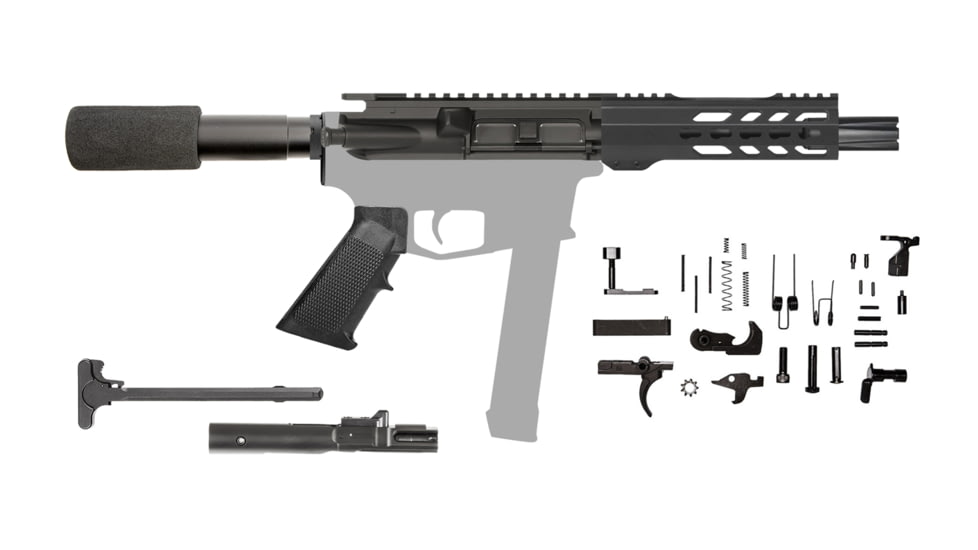 CBC Industries AR-9 Pistol Kit, 9mm, 7.5in, 1-10, 7in Gen 2 Keymod AR-15 Handguard/Rail, Non-Lock Back, Black, 205-441