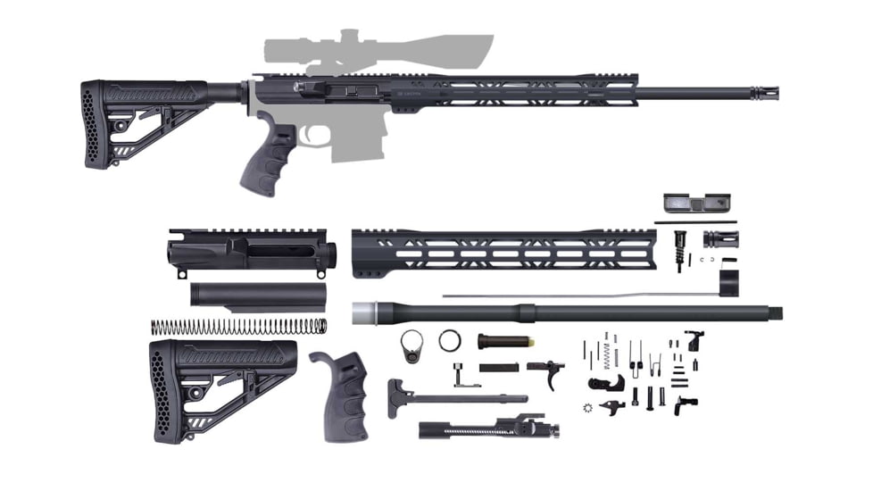 CBC Industries Unassembled AR-10 Rifle Kit, 18 in, 6.5 Creedmoor, Black, U-205-112