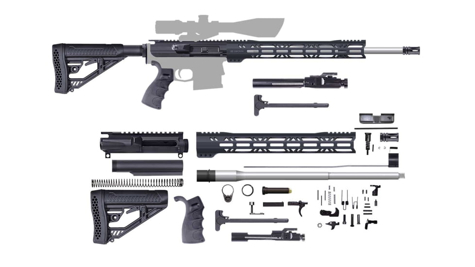 CBC Industries Unassembled AR-10 Rifle Kit, 20 in, 0.308 Ss, Black, U-205-199