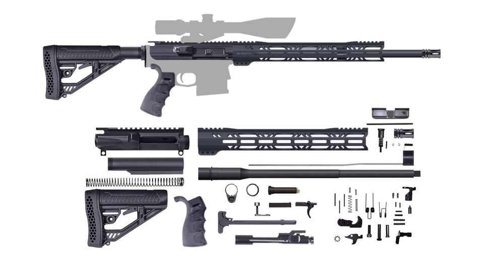 CBC Industries Unassembled AR-10 Rifle Kit, 20 in, 0.308 Win, Black, U-205-113