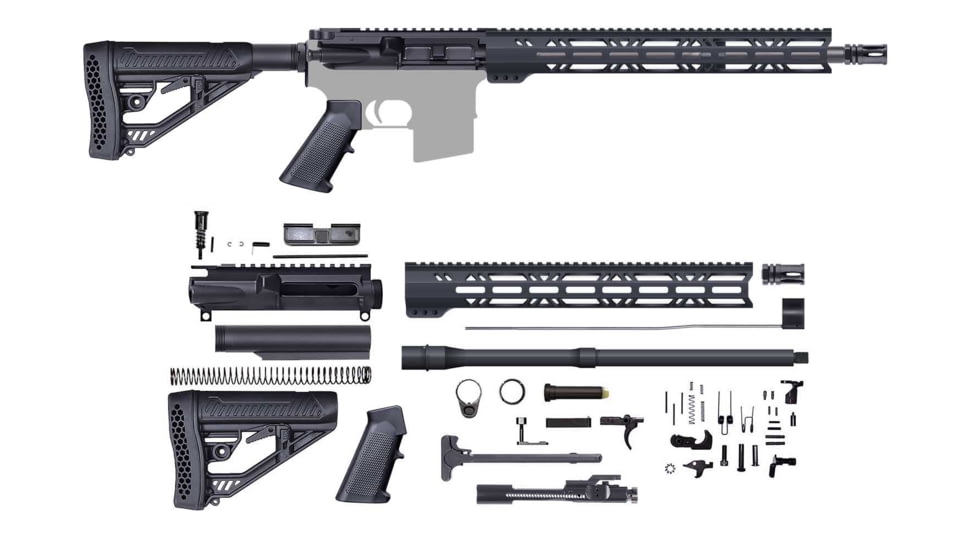 CBC Industries Unassembled AR-15 Pistol Kit, 16 in, 7.62X39, Black, U-205-434