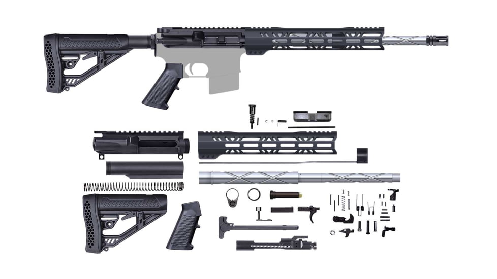 CBC Industries Unassembled AR-15 Rifle Kit, 16 in, 0.223 Wylde, Black, U-205-178