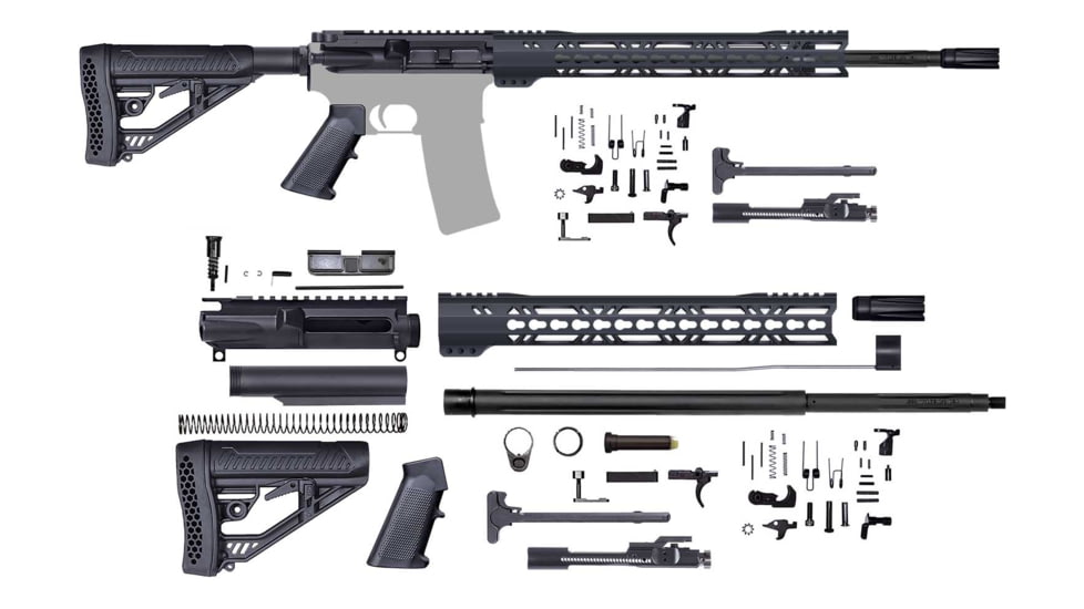 CBC Industries Unassembled AR-15 Rifle Kit, 20 in, 0.223 Wylde, Black, U-205-103