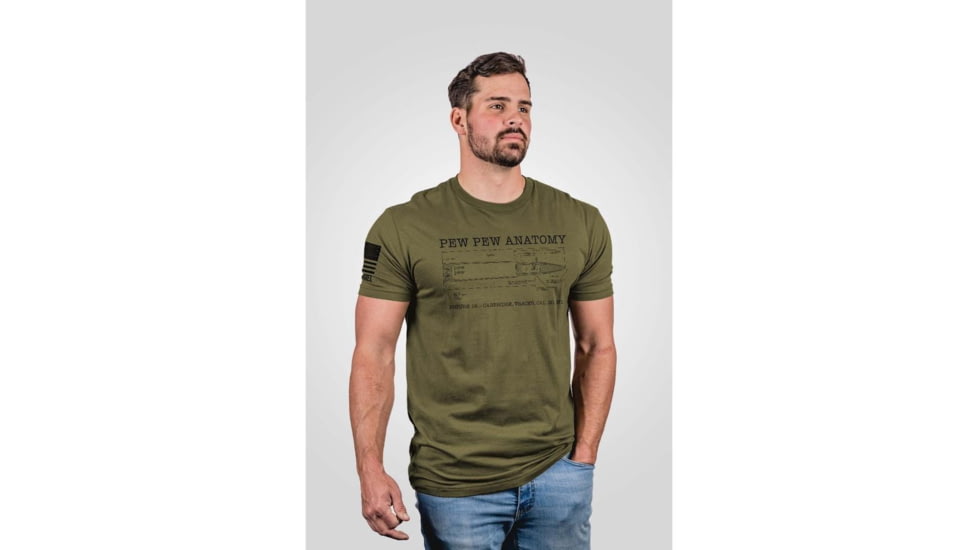 Nine Line Pew Pew Anatomy Short Sleeve Shirt Military Green 2XL 39D206A7, NVPEWTOMYTSMILGRN2XL