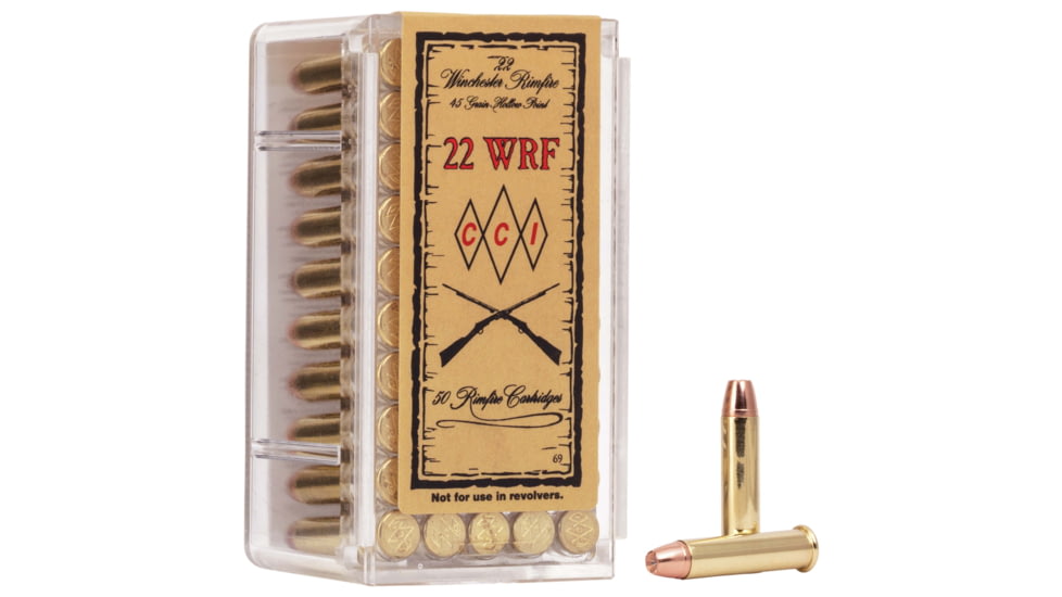 CCI Ammunition .22 Winchester 45 Grain Jacketed Hollow Point Brass Rimfire Ammo, 50 Rounds, 69