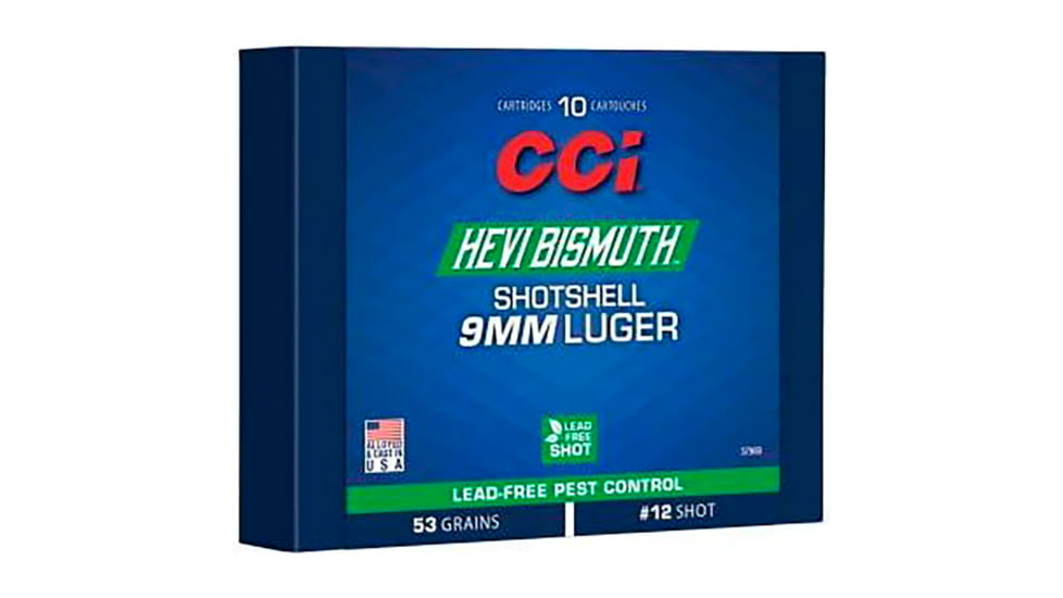 CCI Ammunition HEVI-Bismuth 9mm Luger 43 Grain Bismuth Shotshell Aluminum Pistol Ammo, 10 Rounds, 3790B