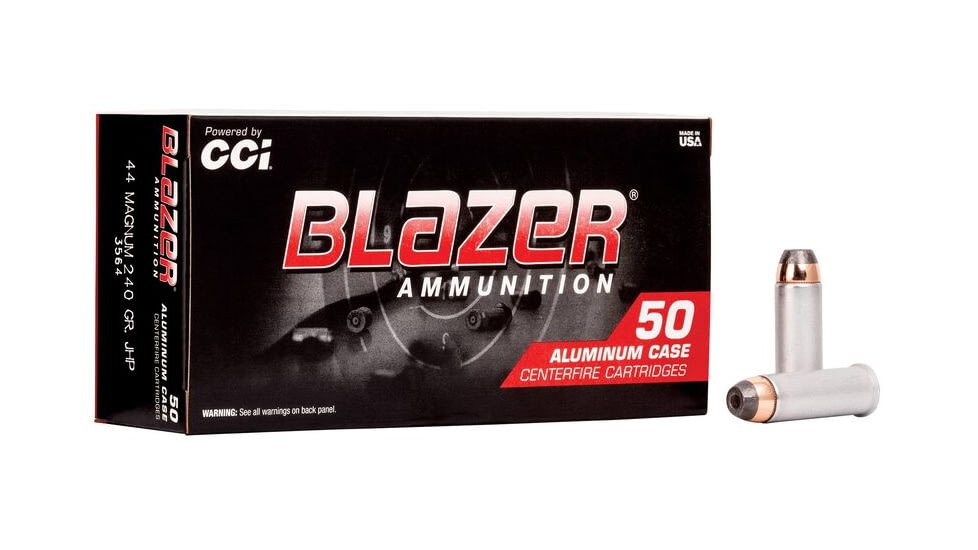 CCI Ammunition Blazer Aluminum .44 Magnum 240 Grain Jacketed Hollow Point Centerfire Pistol Ammo, 1000 Round