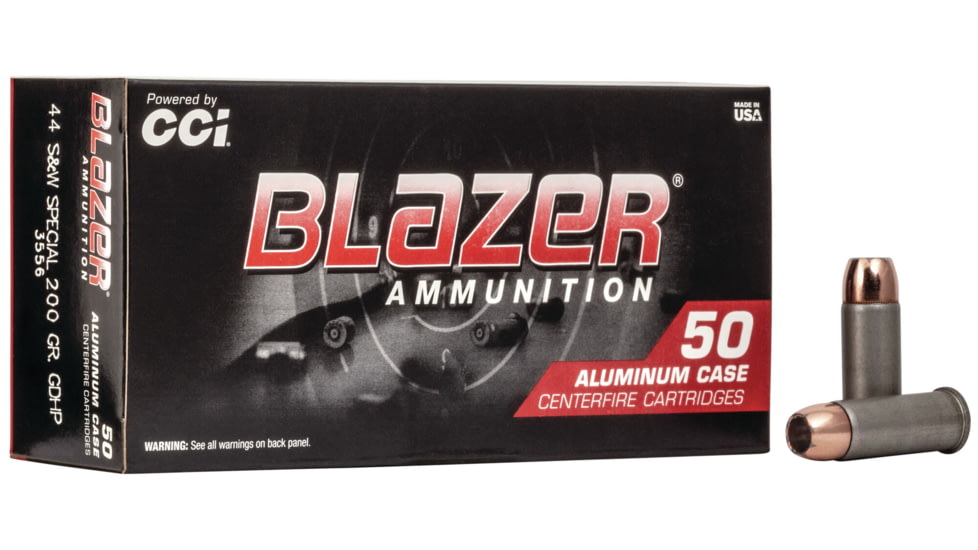 CCI Ammunition Blazer .44 Special 200 Grain Hollow Point Aluminum Centerfire Pistol Ammo, 50 Rounds, 3556